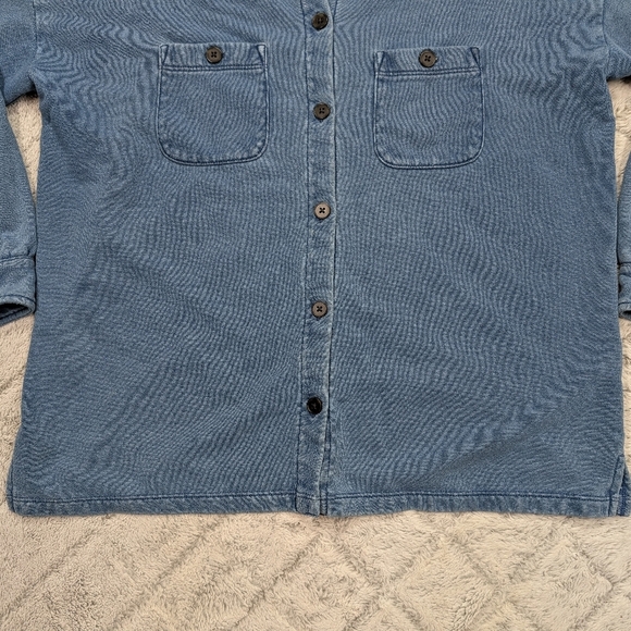 Madewell Jacket Womens M Blue Indigo Terry Shirt Shaket French Terry Chore - Picture 3 of 8